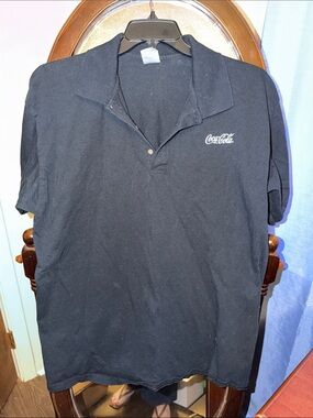Coca Cola Black Men's Polo with White Logo